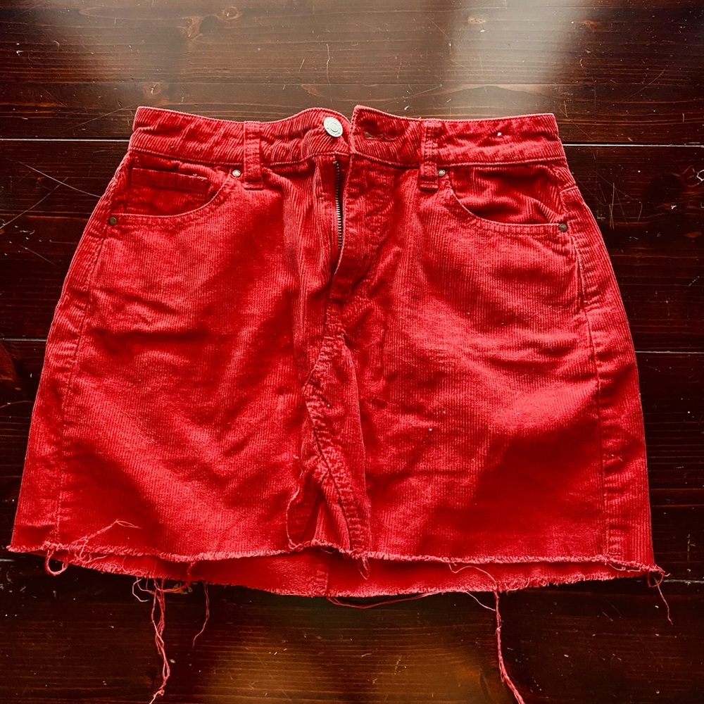 Red Pacsun Denim Mini Skirt
